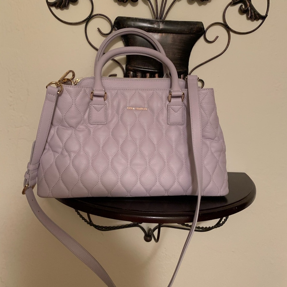 Vera Bradley leather Emma satchel lavender